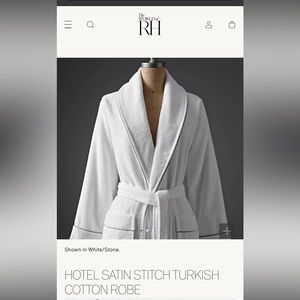 Restoration Hardware Hotel Satin Stitch Turkish Cotton Robe